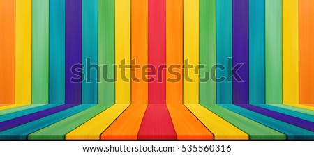 Empty candy rainbow color tabletop for display montage your product advertising.