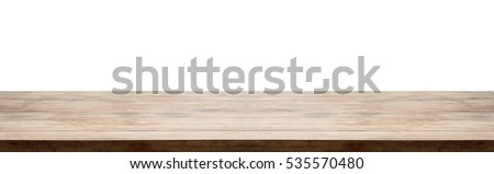 Panorama of vintage wooden tabletop or wood texture for use as background and montage your product.