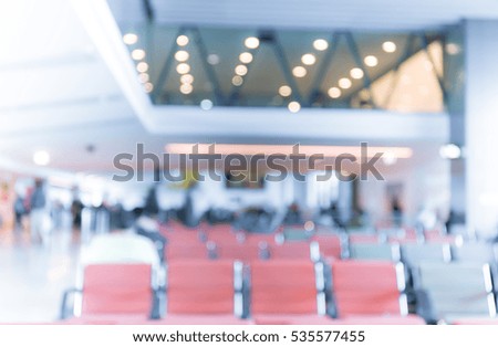 Abstract blur airport interior for background at Hong Kong
