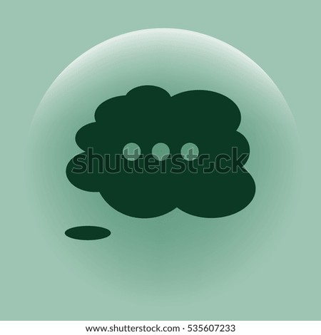 Thought cloud with lines flat vector icon 