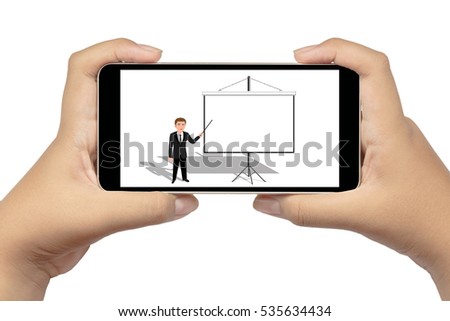 Woman's hand holding a smartphone