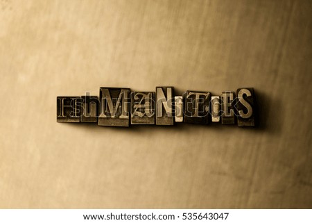 HUMANITIES - close-up of grungy vintage typeset word on metal backdrop. Royalty free stock illustration.  Can be used for online banner ads and direct mail.