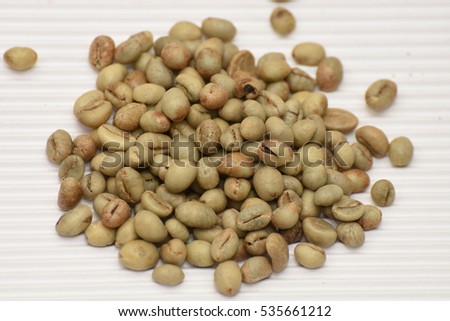 Raw coffee beans 