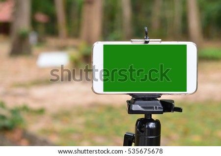 Phone on a tripod
