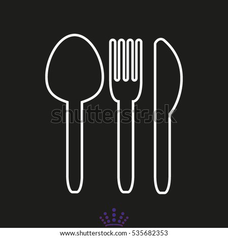 flatware, fork, spoon, knife, icon, vector illustration EPS 10