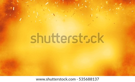 Abstract background with many falling tiny confetti pieces. Randomly flowing confetti background. Background for celebrate, carnival, birthday and party. Celebration background with blurred confetti