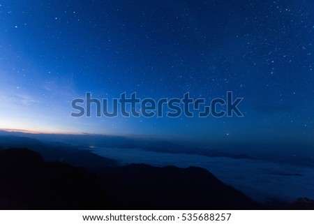 blurred of star on sky at night. subject is blurred and low key