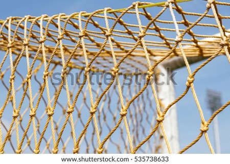 the back of soccer (football) net ,goal
