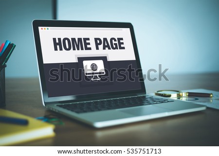 Home Page Icon Concept on Laptop Screen Royalty-Free Stock Photo #535751713