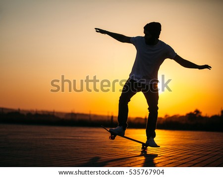 Skater on a board in a city