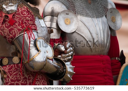 Fighting medieval knights Royalty-Free Stock Photo #535773619