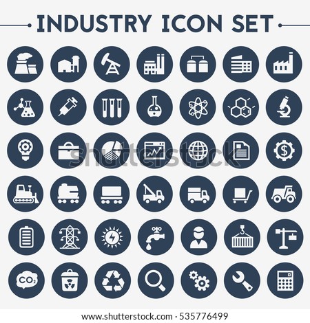 Big Industry icon set Royalty-Free Stock Photo #535776499