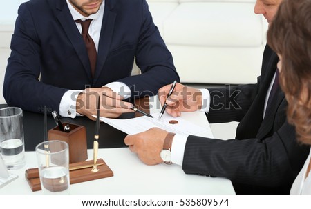Notary with client in office Royalty-Free Stock Photo #535809574