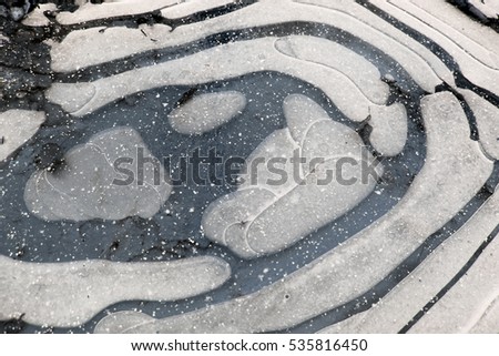 Ice. Frozen puddle. Background image
