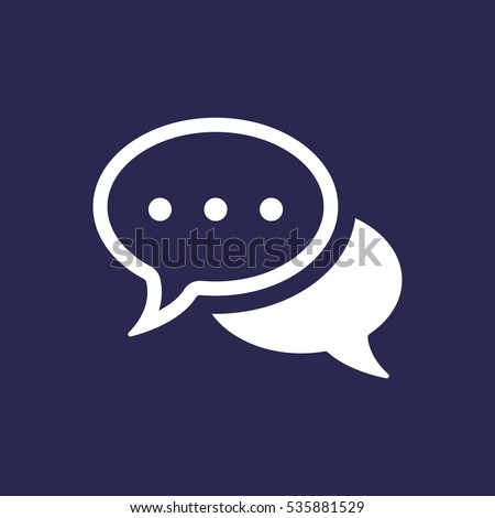 Speech bubbles Icon, flat design style Royalty-Free Stock Photo #535881529