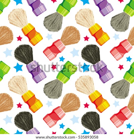 Seamless pattern with shave brush. Raster clip art.