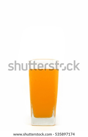 A glass of orange juice isolated on white background.