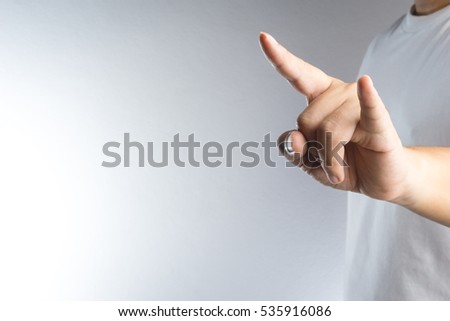 Love hand sign on white background
