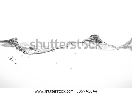 Water wave isolated on white background.
