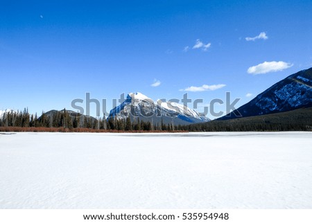 Cascade Mountain and Vermilion Lake  in Winter, Canadian Rockies, Alberta, Canada