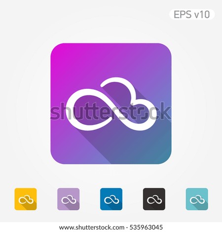 Colored icon of cloud symbol with shadow