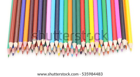 Colorful pencils isolated on a white background.