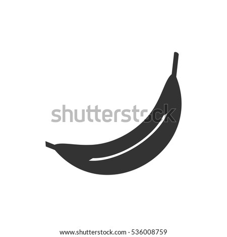 Banana icon flat. Grey symbol illustration isolated on white background