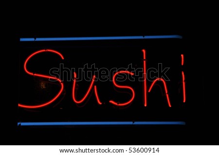 Sushi Red and Blue Neon Light Restaurant Sign
