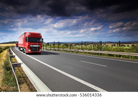 Truck on the road Royalty-Free Stock Photo #536014336
