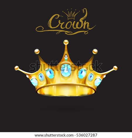 crown vector, decorative elements in vintage style for decoration 