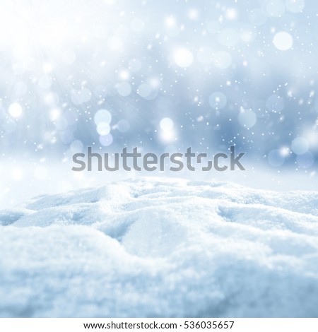 winter space of snow ad frost with blue background 