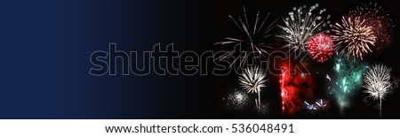 fireworks panorama Royalty-Free Stock Photo #536048491