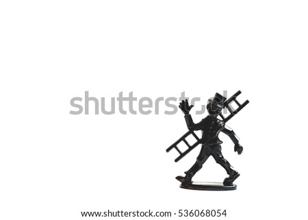 Chimney sweep figure isolated on white background: Lucky New Year