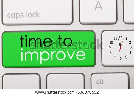 Time to improve written on computer keyboard.