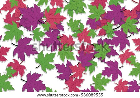 Plant decoration season forest fall tree maple pattern foliage background. Can be used for wallpaper, pattern fills, textile, web page background, Image for advertising booklets, banners, flayers.
