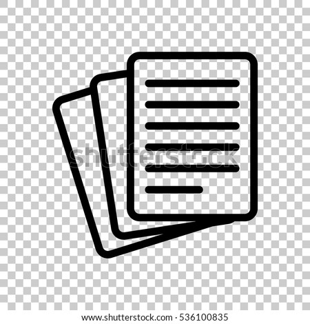 Stack Of Paper icon. Black icon on transparent background. Royalty-Free Stock Photo #536100835