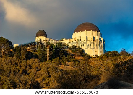 Griffith Observatory, Los Angeles in the evening sunlight