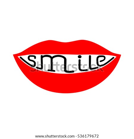 Smile lettering design, vector illustration, graphic