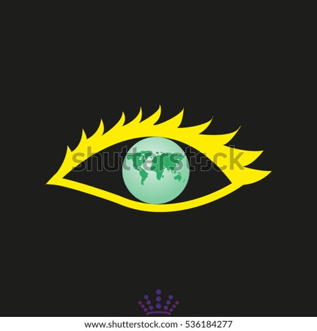 eye, peace, globe, icon, vector illustration EPS 10