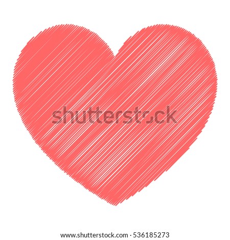 Rosy heart. Heart with effect of shading. Vector eps 10
