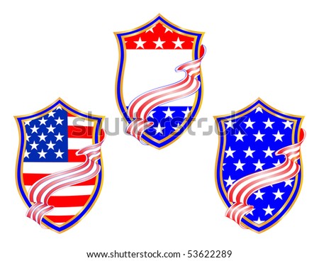 Fourth of July Patriotic Design shields