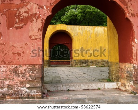 Arches in A Ruin Temple in Nanjing, China