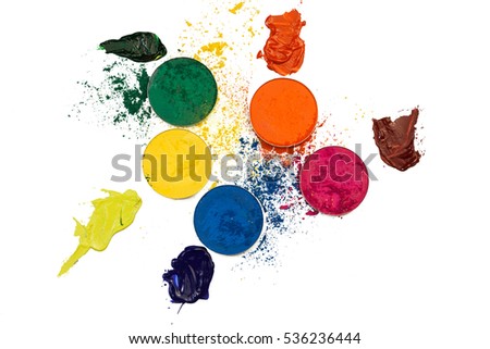 multi-colored pigments for a professional make-up and special paints.