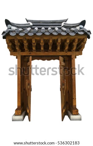 isolated traditional  korea gate