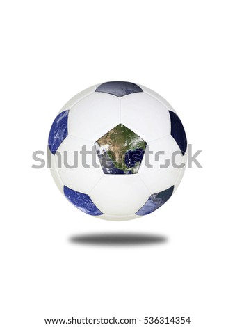 Photo of football and Earth are mix well. (Elements of this image furnished by NASA.)