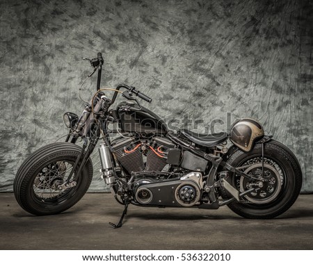 Harley Davidson Motorcycle with Cool Background Royalty-Free Stock Photo #536322010