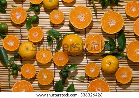 chinese oranges show detail in nice composition  ( close up)  