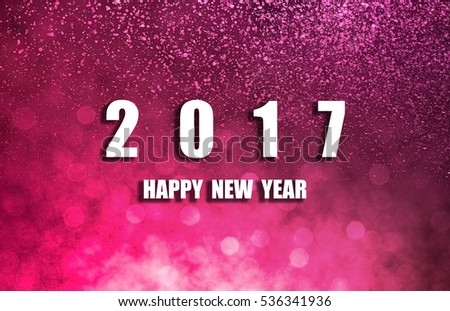 HAPPY NEW YEAR 2017 on shower pink water drops background.