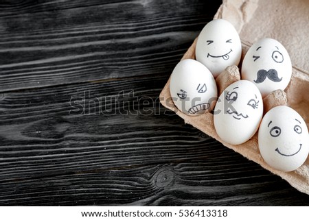 concept social networks communication and emotions - eggs
