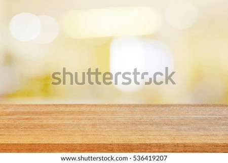 Wood table background for advertising display
